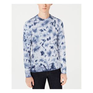 MICHAEL KORS Mens Light Blue Tie Dye Short Sleeve Crew Neck Sweater XL